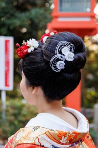 この日の為に伸ばされた地毛での新日本髪