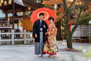 色打掛の羽織り替え